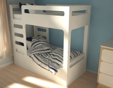 Ліжко двоярусне IndigoWood Cubed з ящиком white 160x80см